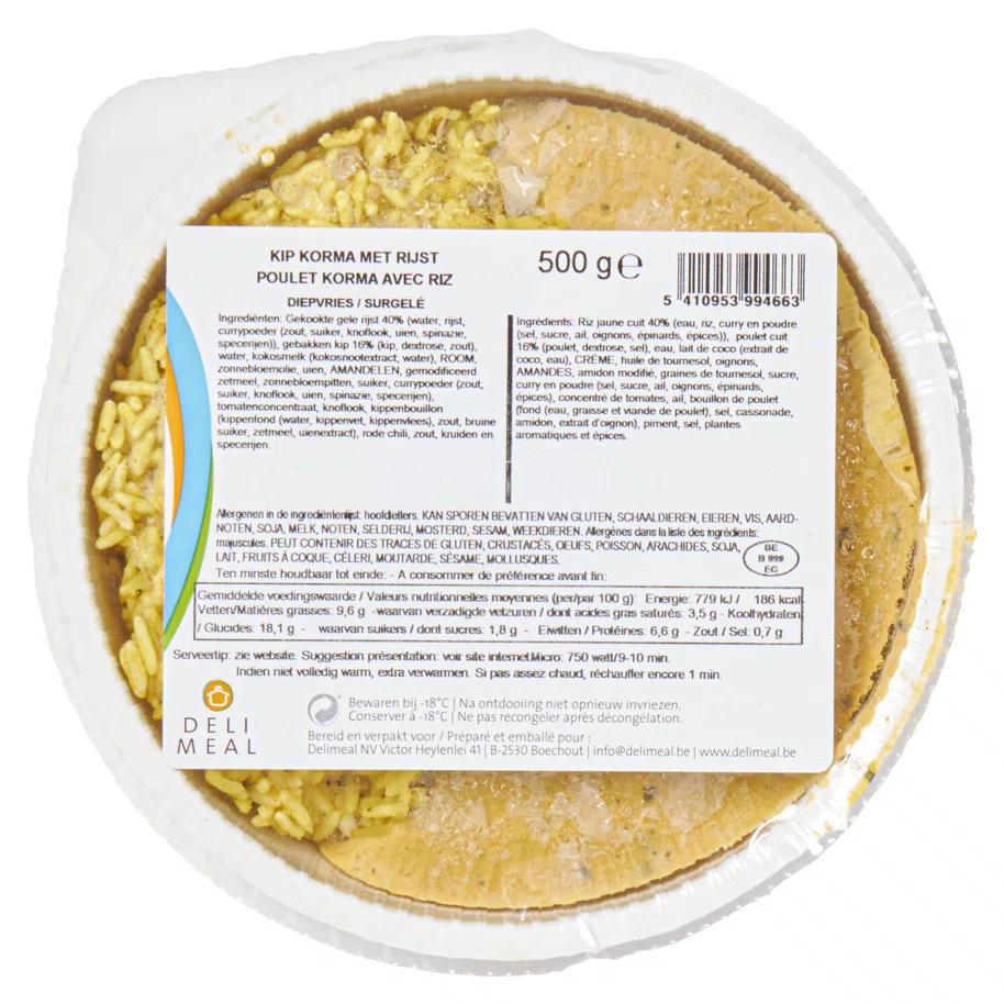 DELI MEAL KIP KORMA MET RIJST